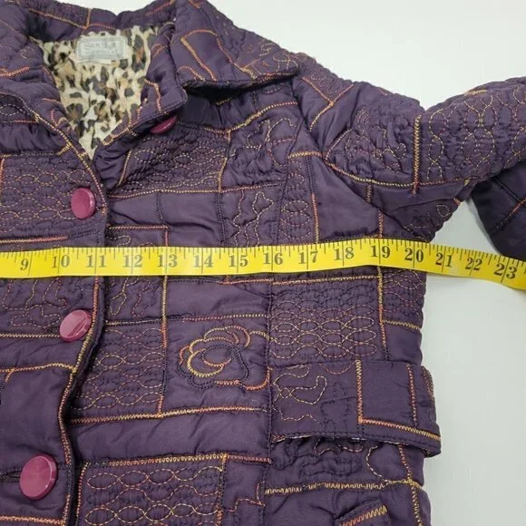 Sun Light Made in Italy Women's Quilted Gold/Purple Jacket Size Medium - Picture 10 of 10